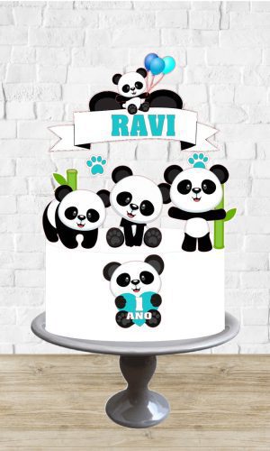 Arquivo de Corte Topo de Bolo Pandas Menino