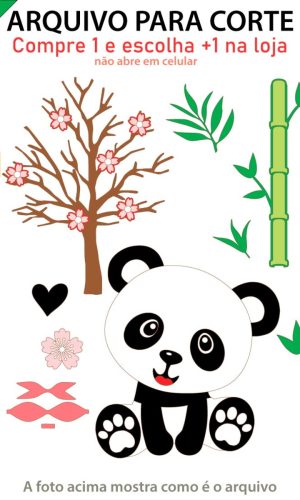 ARQUIVO de corte Topo de bolo Pandinha, Panda +1 tema da loj