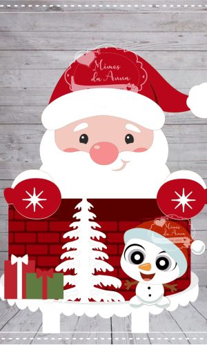 Arquivo de corte topo de bolo Papai Noel em camadas