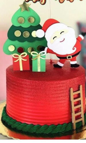 Arquivo de corte topo de bolo natal Papai Noel