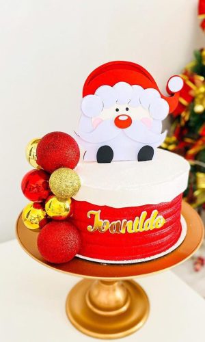 Arquivo de Corte Topo de Bolo Rosto Papai Noel Camadas