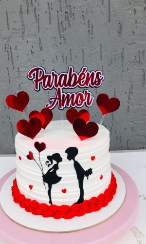 Arquivo de Corte Topo de Bolo Parabéns Amor Camadas