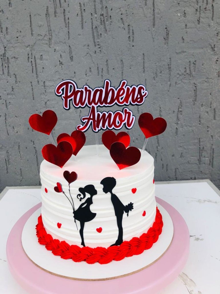 Arquivo de Corte Topo de Bolo Parabéns Amor Camadas