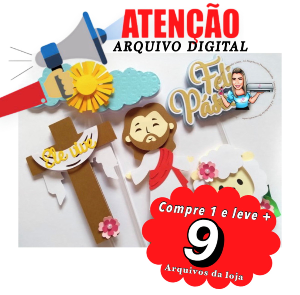 Arquivo de Corte Topo de Bolo - Pascoa (03) - Imagem 2