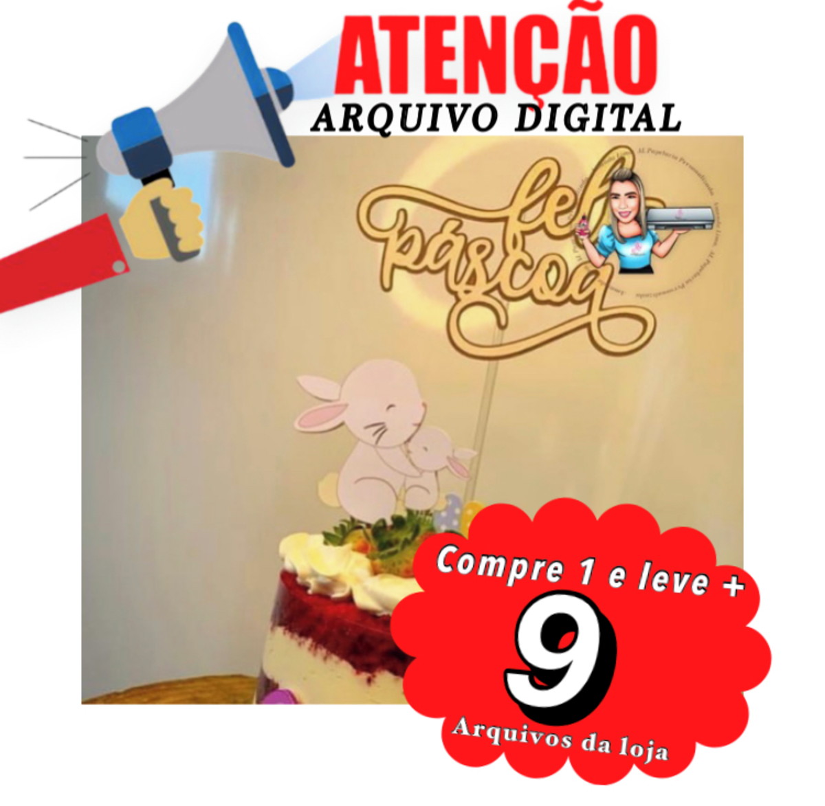 Arquivo de Corte Topo de Bolo Pascoa - (07)