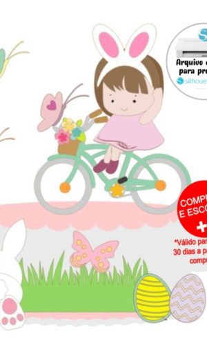 Arquivo de Corte Topo de Bolo Pascoa Menina