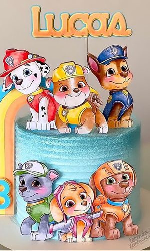 Arquivo de Corte: Topo de Bolo Patrulha Canina Aquarela 009