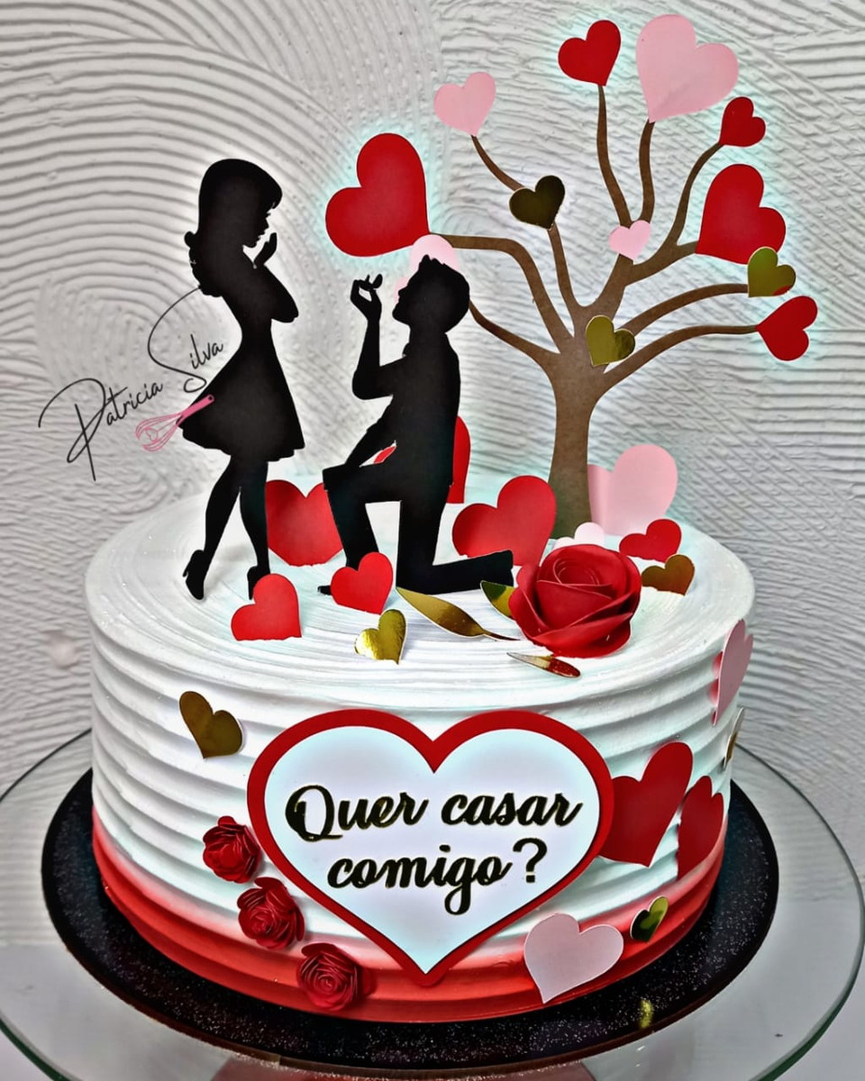 Arquivo De Corte Topo De Bolo Pedido De Casamento