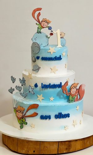 Arquivo de Corte Topo de Bolo Pequeno Principe Aquarela