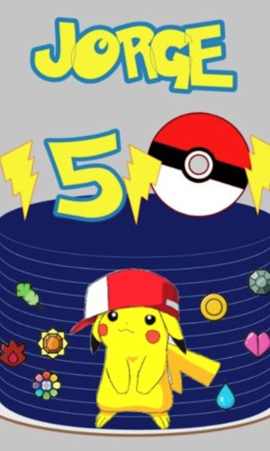 Arquivo de Corte Topo de Bolo Pikachu com Insígnias