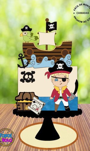 Arquivo de Corte Topo de Bolo Pirata Cute