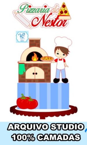 Arquivo de Corte Topo de Bolo Pizzaria - Studio