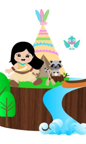 Arquivo de Corte Topo de Bolo Pocahontas Bebê
