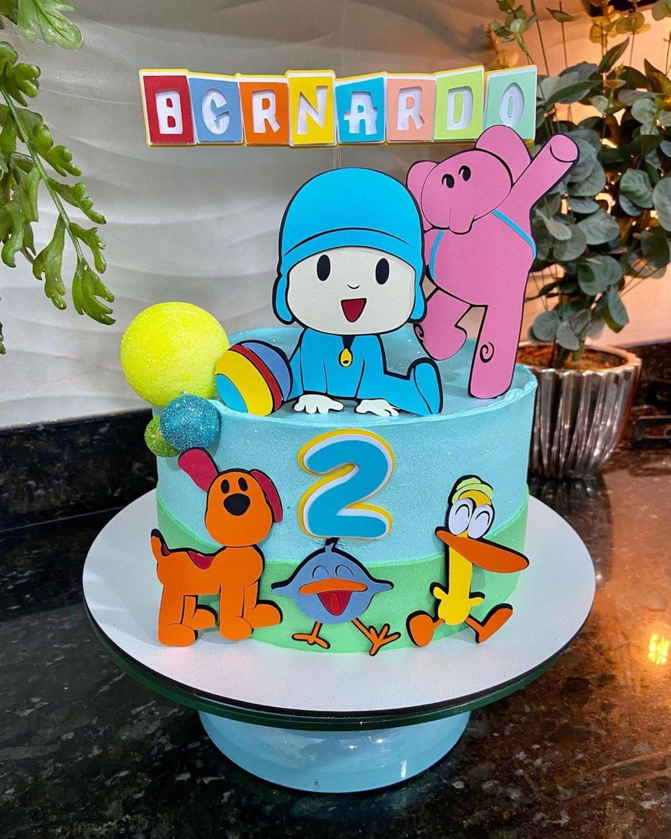 Arquivo de Corte Topo de Bolo Pocoyo em Camadas #1273#
