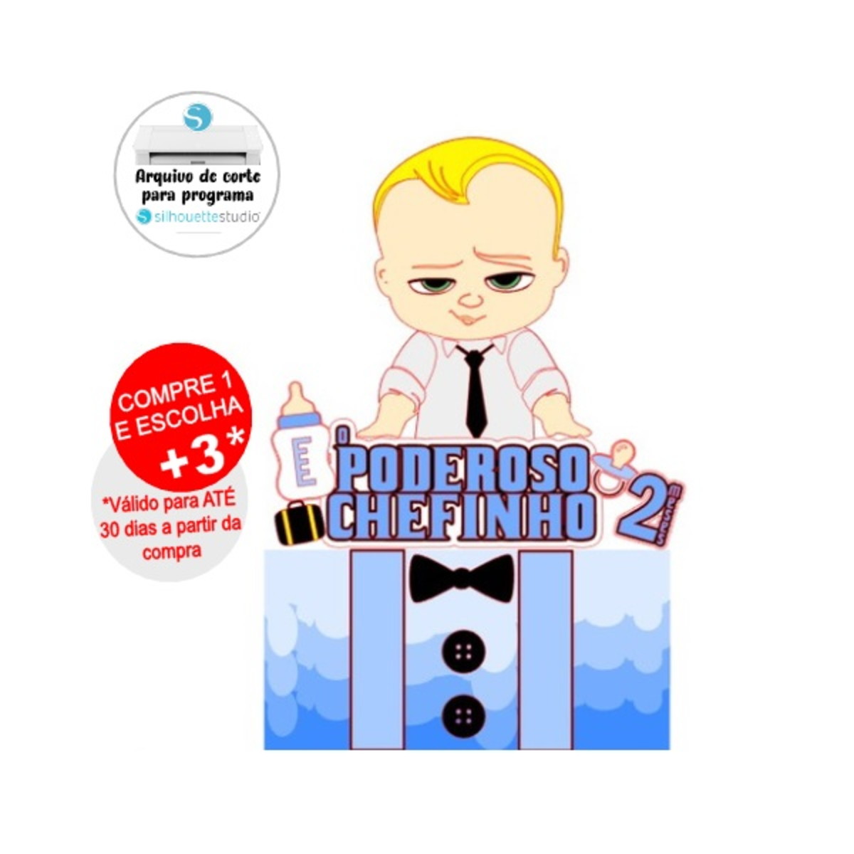 Arquivo de Corte Topo de Bolo Poderoso Chefinho