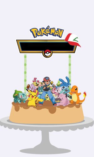 Arquivo de Corte Topo de Bolo Pokemon Studio/PDF