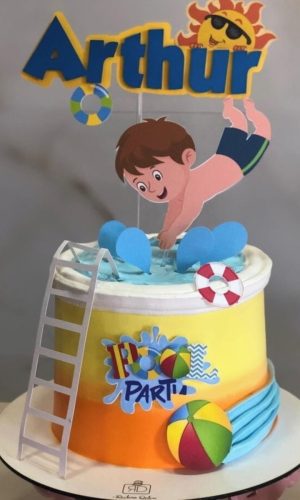 Arquivo De Corte Topo De Bolo Pool Party Piscina