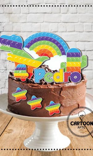 Arquivo de Corte Topo de Bolo Pop It Dinossauro