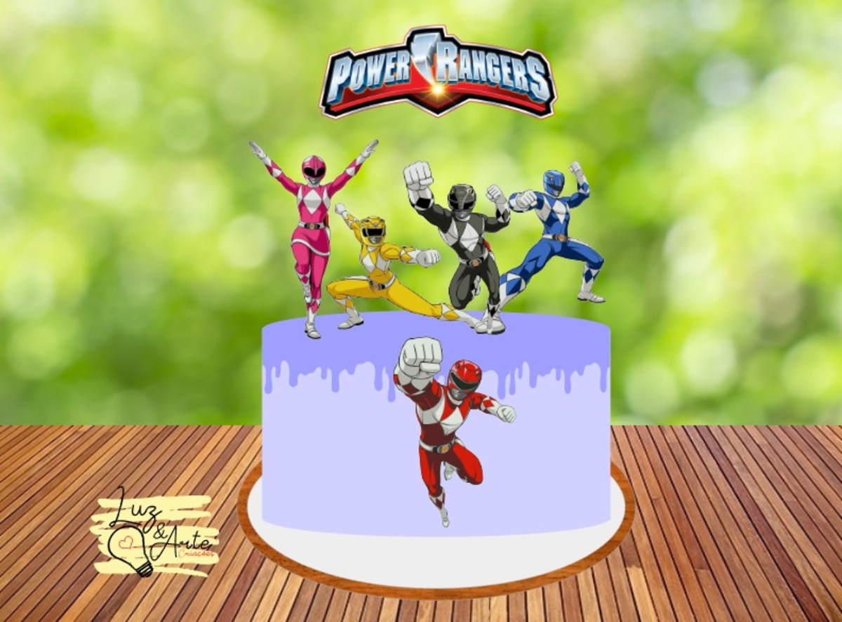 Arquivo de Corte Topo de Bolo Power Rangers 02 -Studio e PDF - Imagem 2