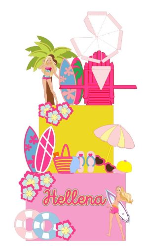 Arquivo de Corte Topo de Bolo Praia Barbie