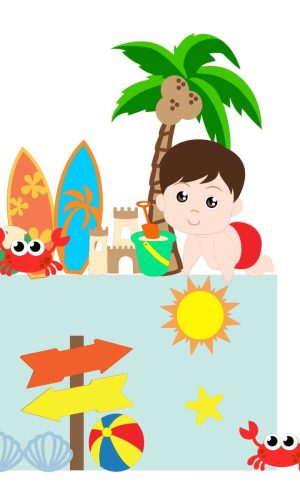 ARQUIVO DE CORTE TOPO DE BOLO Praia bebê