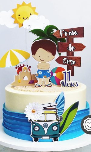 Arquivo de Corte Topo de Bolo Praia Menino