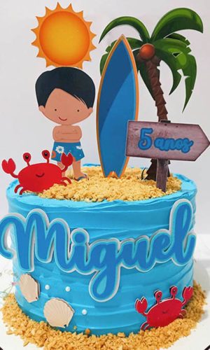 Arquivo de Corte Topo de Bolo Praia Menino + BRINDE