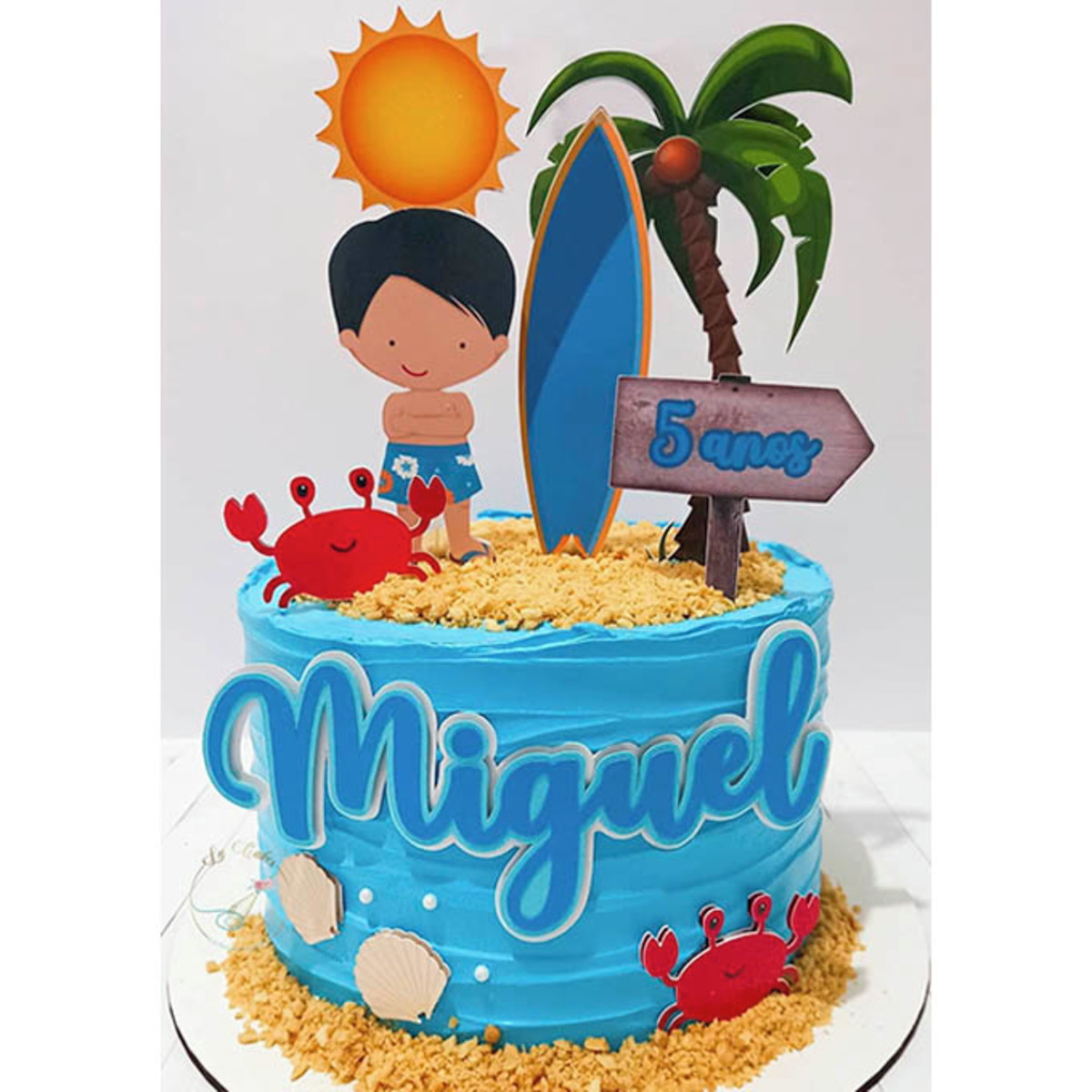 Arquivo de Corte Topo de Bolo Praia Menino + BRINDE