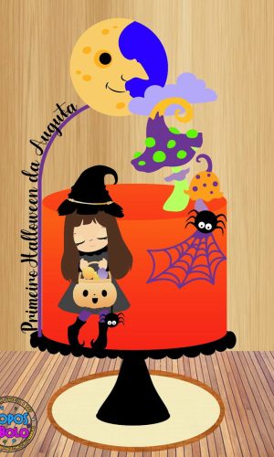 Arquivo de Corte Topo de Bolo Primeiro Halloween Menina