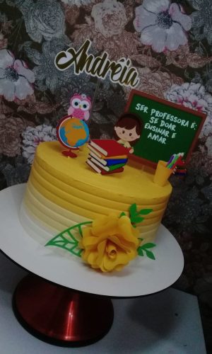 Arquivo De Corte Topo De Bolo Professora Flor