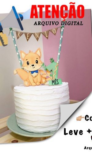Arquivo de Corte Topo de Bolo - Raposinha em Camadas