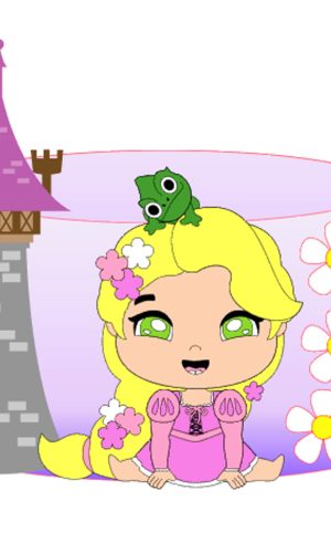 Arquivo de Corte: Topo de Bolo Rapunzel Cute 004