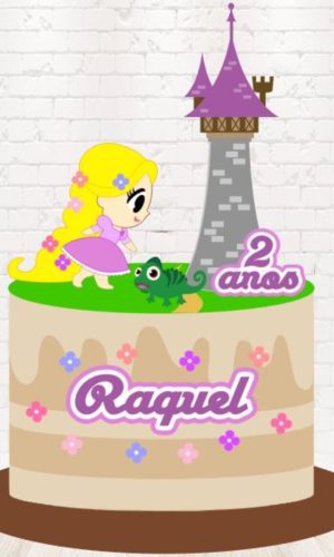 Arquivo De Corte Topo De Bolo Rapunzel Em Camadas 1399