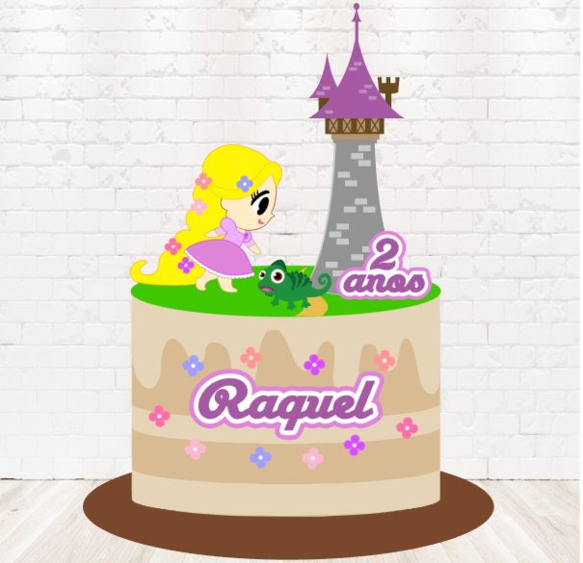Arquivo De Corte Topo De Bolo Rapunzel Em Camadas 1399