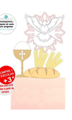 Arquivo de Corte Topo de Bolo Religioso - Batismo - Crisma