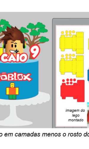 Arquivo De Corte Topo De Bolo Roblox 4 + Brinde