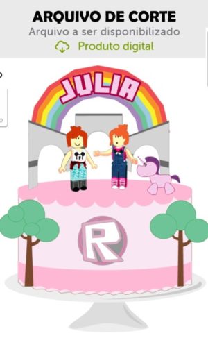 Arquivo de Corte Topo de Bolo Roblox - Arco Iris