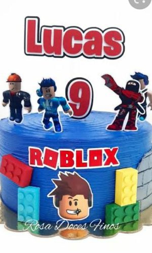 256 - Arquivo de Corte Topo de Bolo Roblox com Lego 3d