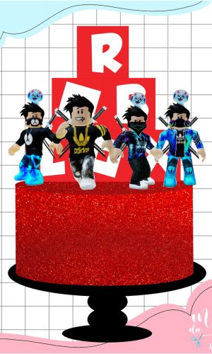 Arquivo de Corte: Topo de Bolo Roblox + Cubo 3d 004