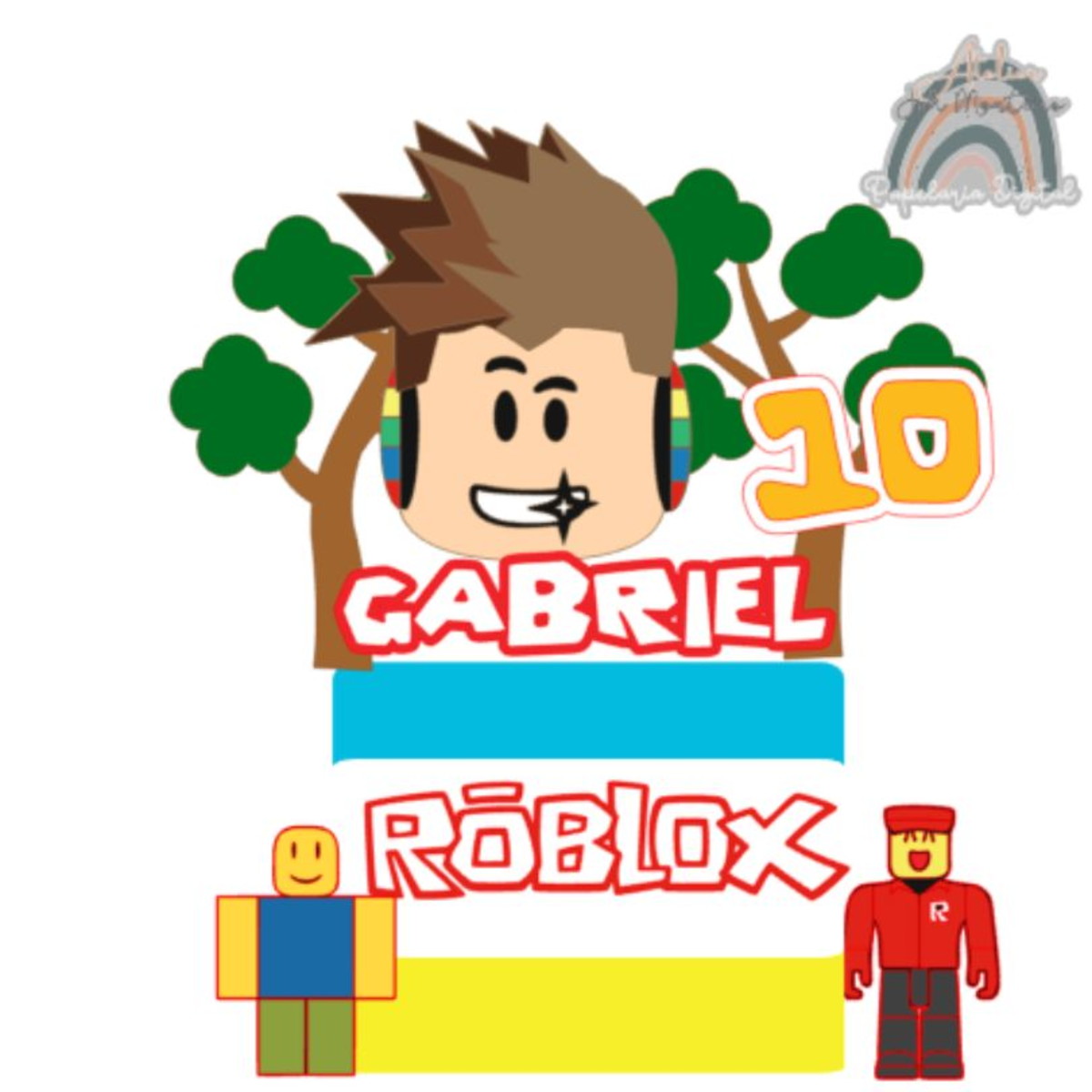Arquivo de Corte Topo de Bolo Roblox em Camadas