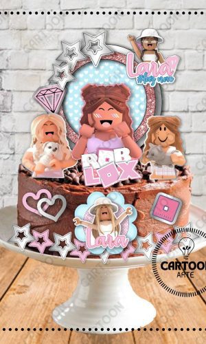 Arquivo de Corte Topo de Bolo Roblox Menina -011
