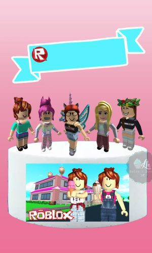 Arquivo de corte topo de bolo Roblox Menina #2 PDF/JPG