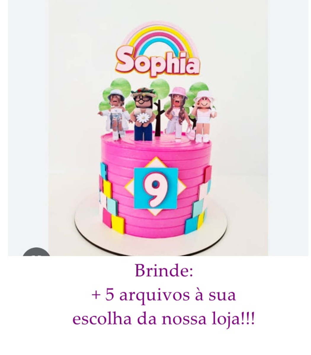 Arquivo de Corte Topo de Bolo Roblox Menina