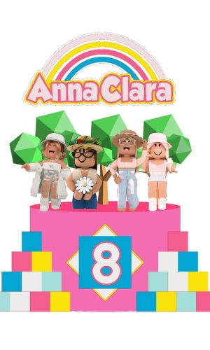 Arquivo de Corte Topo de Bolo Roblox Menina