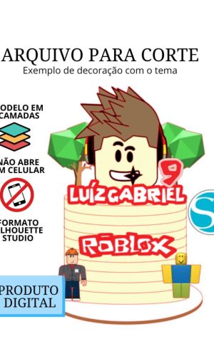 Arquivo de Corte Topo de Bolo - Roblox Menino