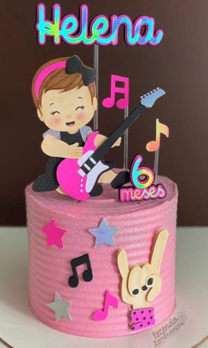 Arquivo de Corte Topo de Bolo Rock Baby Menina