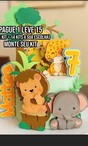 Arquivo de Corte Topo de Bolo Safari 3 Camadas Studio+14