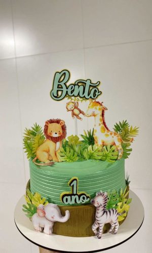 Arquivo de corte topo de bolo Safari aquarelado