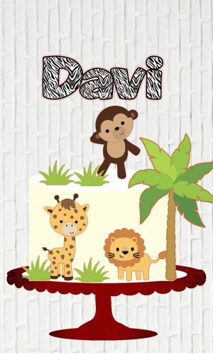 Arquivo de Corte Topo de Bolo Safari Baby Camadas