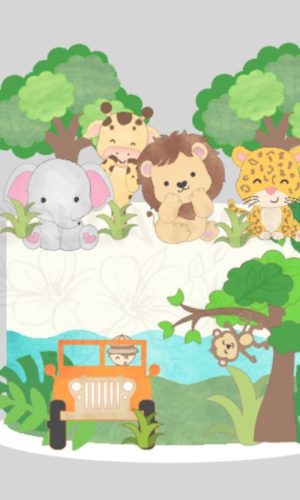 Arquivo de Corte Topo de Bolo Safari Cute 85 - Bf